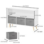 Bibliothèque pour enfants TUYOHW avec 3 tiroirs en tissu et étagère ouverte, étagère de rangement en MDF avec dispositif anti-basculement, organisateur de jouets pour salle de jeux et chambre à coucher