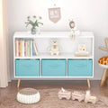 Bibliothèque pour enfants TUYOHW avec 3 tiroirs en tissu et étagère ouverte, étagère de rangement en MDF avec dispositif anti-basculement, organisateur de jouets pour salle de jeux et chambre à coucher