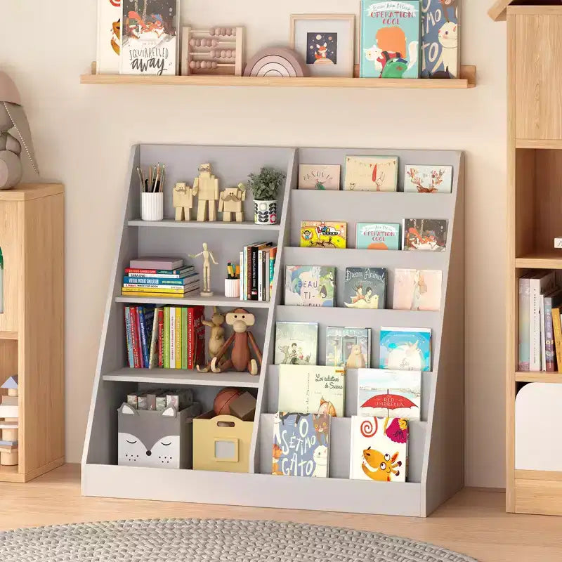 TUYOHW Étagère à livres moderne pour enfants, bibliothèque multifonctionnelle en bois avec étagères de présentation, étagères de présentation de livres pour chambre à coucher, salon, salle de jeux