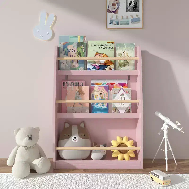 TUYOHW Étagère à livres à 3 niveaux pour enfants, bibliothèque frontale pour tout-petits pour coin lecture, chambre de bébé, salle de jeux et organisateur de salles de classe