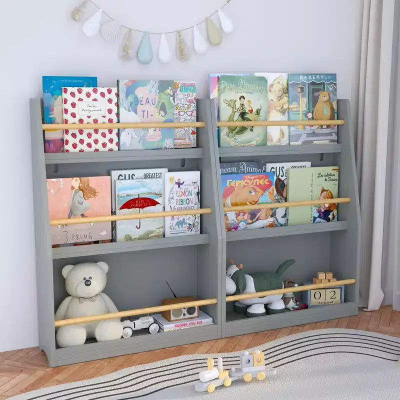 TUYOHW Étagère à livres à 3 niveaux pour enfants, bibliothèque frontale pour tout-petits pour coin lecture, chambre de bébé, salle de jeux et organisateur de salles de classe