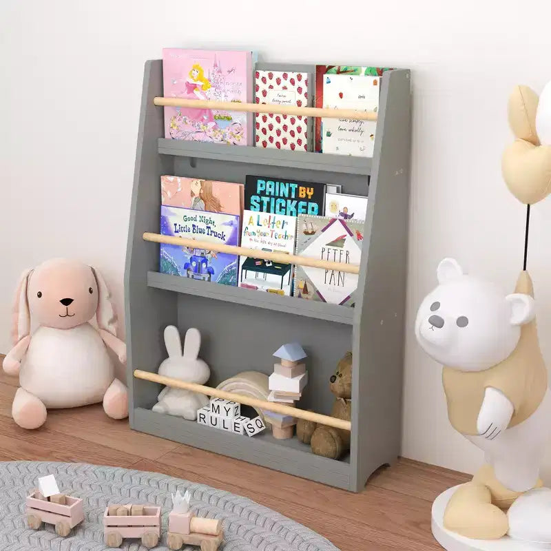 TUYOHW Étagère à livres à 3 niveaux pour enfants, bibliothèque frontale pour tout-petits pour coin lecture, chambre de bébé, salle de jeux et organisateur de salles de classe