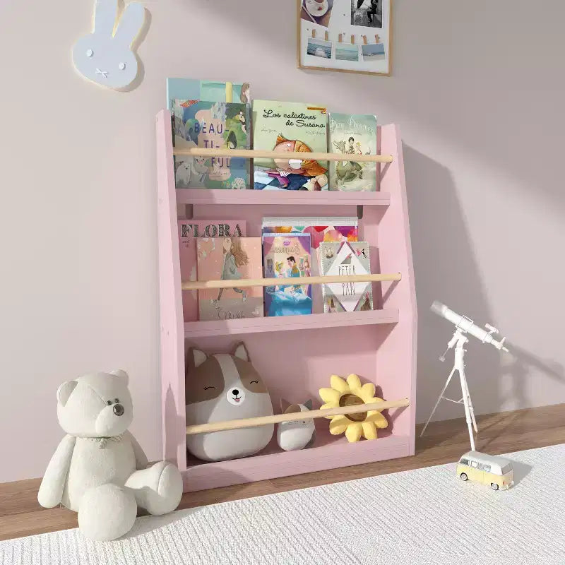 TUYOHW Étagère à livres à 3 niveaux pour enfants, bibliothèque frontale pour tout-petits pour coin lecture, chambre de bébé, salle de jeux et organisateur de salles de classe