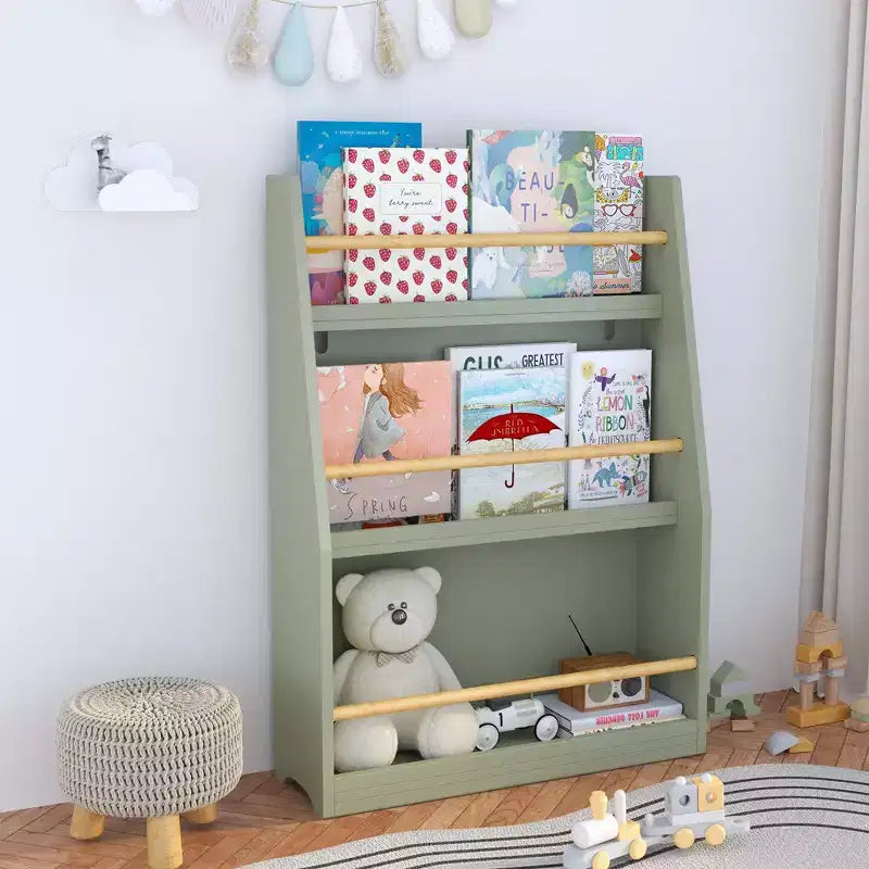 TUYOHW Étagère à livres à 3 niveaux pour enfants, bibliothèque frontale pour tout-petits pour coin lecture, chambre de bébé, salle de jeux et organisateur de salles de classe