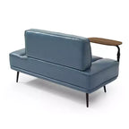 TUYOHW 55 Banc de bout de lit moderne, Pouf rembourré en similicuir avec plateau pivotant, Pieds en métal, Banc pouf pour chambre à coucher, salon, entrée
