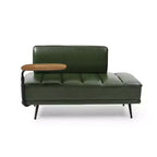 TUYOHW 55 Banc de bout de lit moderne, Pouf rembourré en similicuir avec plateau pivotant, Pieds en métal, Banc pouf pour chambre à coucher, salon, entrée