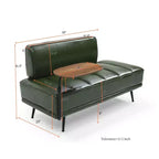 TUYOHW 55 Banc de bout de lit moderne, Pouf rembourré en similicuir avec plateau pivotant, Pieds en métal, Banc pouf pour chambre à coucher, salon, entrée