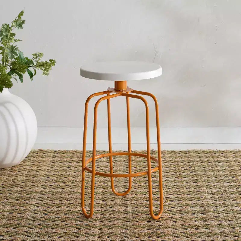 Tabouret de comptoir Osamu - FOX3257A - Crème/Orange - Safavieh Couture
