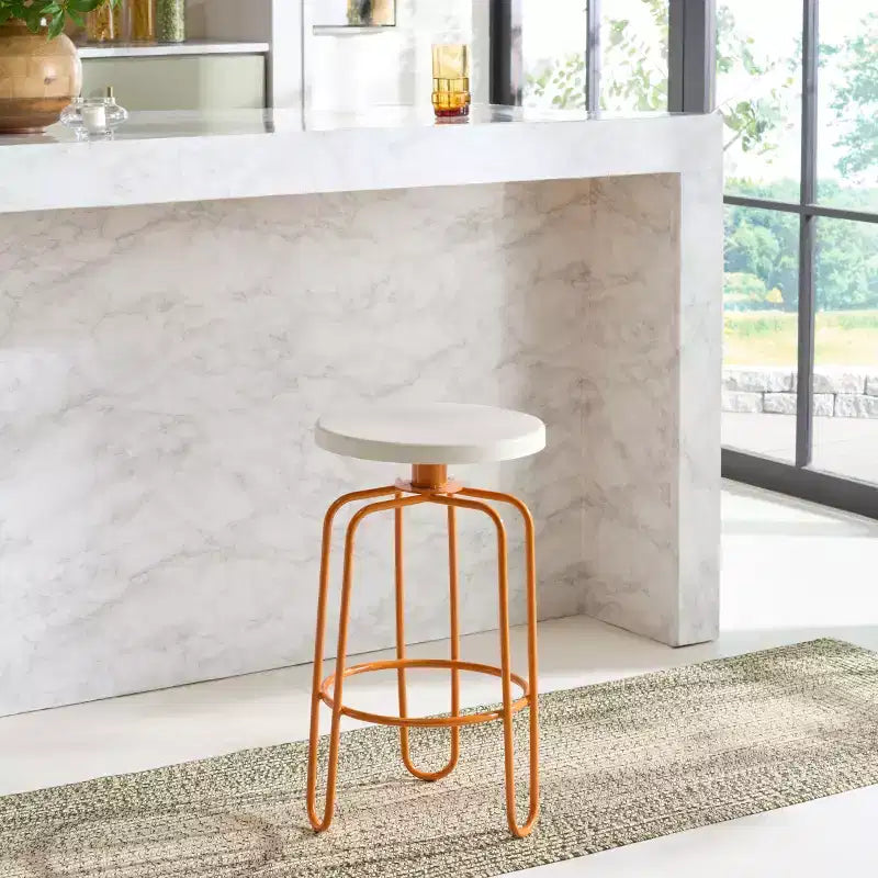 Tabouret de comptoir Osamu - FOX3257A - Crème/Orange - Safavieh Couture