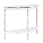 Hostack Console incurvée rétro de 42 po avec plateau motif nuage et étagère ouverte, cadre et pieds en bois massif, blanc laiteux