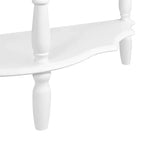 Hostack Console incurvée rétro de 42 po avec plateau motif nuage et étagère ouverte, cadre et pieds en bois massif, blanc laiteux