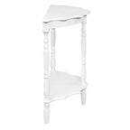 Hostack Console incurvée rétro de 42 po avec plateau motif nuage et étagère ouverte, cadre et pieds en bois massif, blanc laiteux