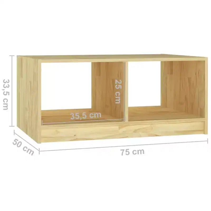 vidaXL Table basse en pin massif 75x33,5 cm Table d'appoint canapé Plusieurs coloris