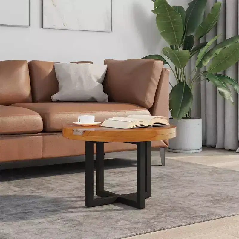 vidaXL Table Basse Table d'Appoint Table de Chevet Meuble de Salon Résine de Teck