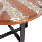 vidaXL Table Basse Table d'Appoint Table de Chevet Meuble de Salon Résine de Teck