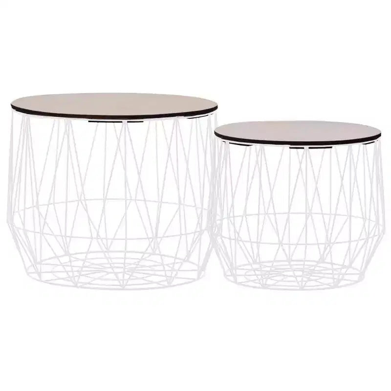 vidaXL Table basse 2 pcs Table d'appoint ronde Table de salon Meubles de salon