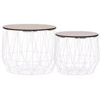 vidaXL Table basse 2 pcs Table d'appoint ronde Table de salon Meubles de salon