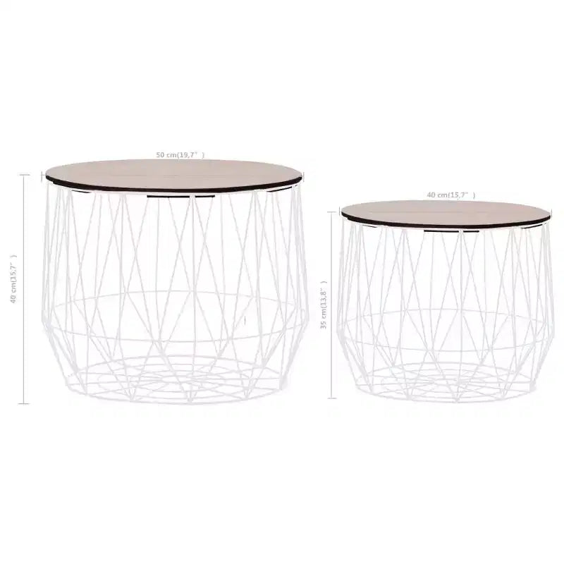 vidaXL Table basse 2 pcs Table d'appoint ronde Table de salon Meubles de salon