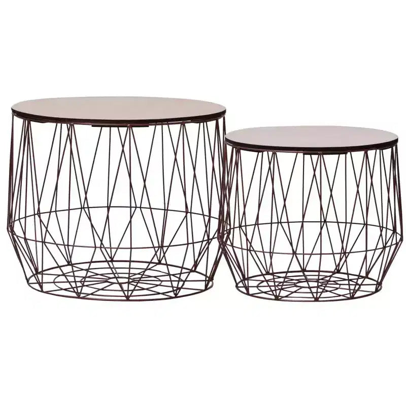 vidaXL Table basse 2 pcs Table d'appoint ronde Table de salon Meubles de salon