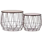 vidaXL Table basse 2 pcs Table d'appoint ronde Table de salon Meubles de salon