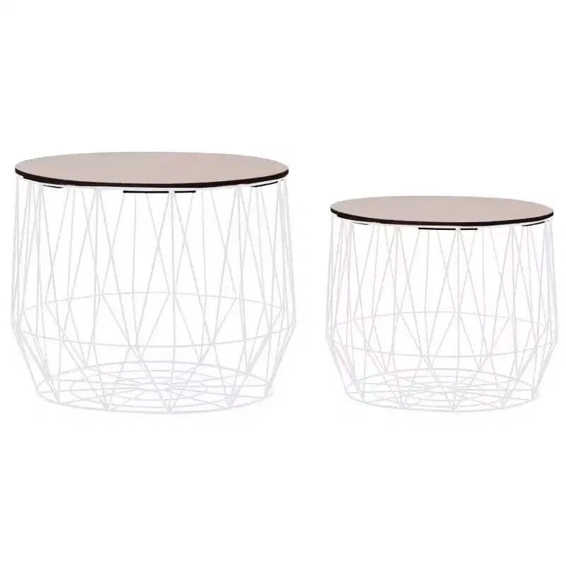 vidaXL Table basse 2 pcs Table d'appoint ronde Table de salon Meubles de salon