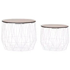 vidaXL Table basse 2 pcs Table d'appoint ronde Table de salon Meubles de salon