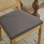 TUYOHW Lot de 2 chaises Louis, Chaises d'appoint de style français avec dossier en rotin et pieds en bois d'hévéa massif, Mousse haute résilience, Capacité de 136 kg