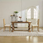 TUYOHW Lot de 2 chaises Louis, Chaises d'appoint de style français avec dossier en rotin et pieds en bois d'hévéa massif, Mousse haute résilience, Capacité de 136 kg