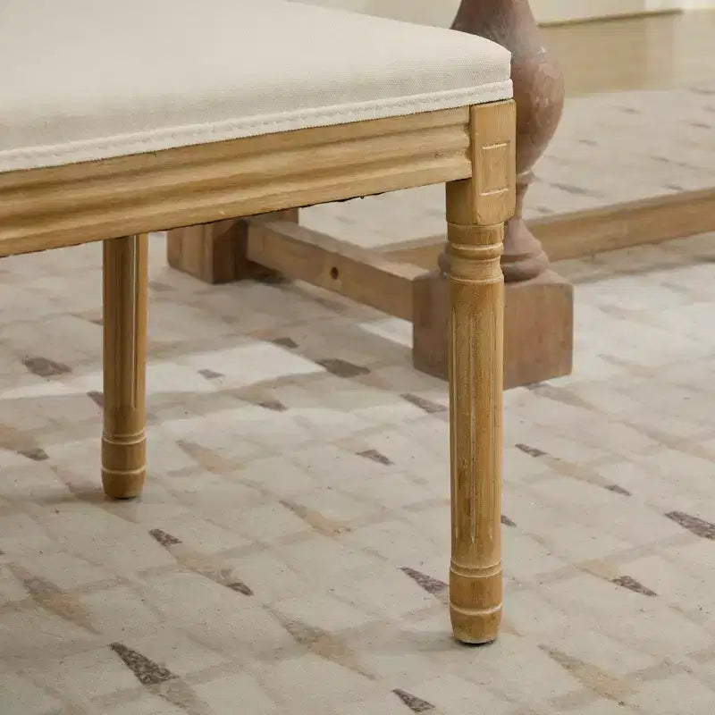 TUYOHW Lot de 2 chaises Louis, Chaises d'appoint de style français avec dossier en rotin et pieds en bois d'hévéa massif, Mousse haute résilience, Capacité de 136 kg