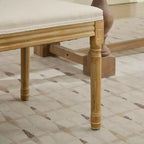 TUYOHW Lot de 2 chaises Louis, Chaises d'appoint de style français avec dossier en rotin et pieds en bois d'hévéa massif, Mousse haute résilience, Capacité de 136 kg