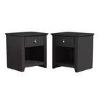 Galano Modern 1-Drawer Nightstands with Open Storage Set of 2 19.3 W  16.9 D  20.9 H