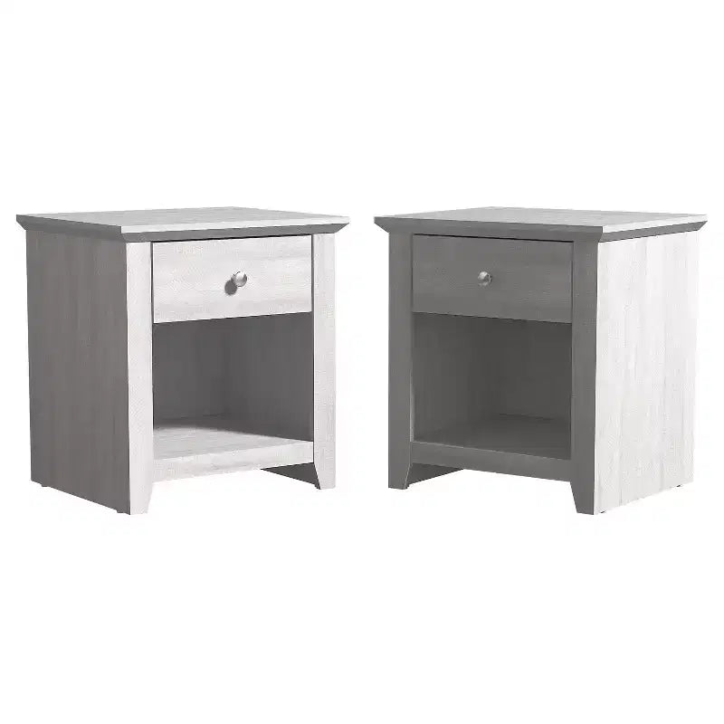 Tables de chevet Galano Modernes à 1 tiroir avec rangement ouvert (lot de 2) 49 L x 43 P x 53 H cm