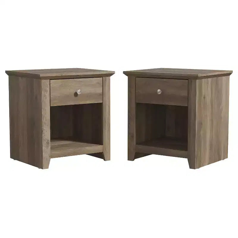 Tables de chevet Galano Modernes à 1 tiroir avec rangement ouvert (lot de 2) 49 L x 43 P x 53 H cm