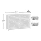 Commode en bois 6 tiroirs GDFStudio Marlow 52 Style rustique