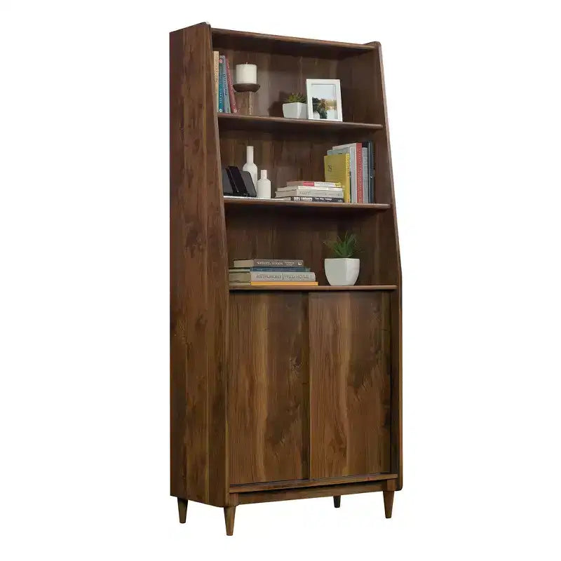 Bibliothèque en bois moderne avec portes coulissantes GDFStudio Ashton 70H