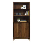 Bibliothèque en bois moderne avec portes coulissantes GDFStudio Ashton 70H