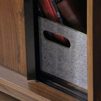 Bibliothèque en bois moderne avec portes coulissantes GDFStudio Ashton 70H