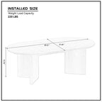 MAYEERTY Table Basse Ovale Moderne 100 cm en Placage Bois avec Base en MDF Petite Table d'Appoint pour Salon, Appartement, Chambre à Coucher