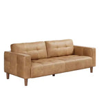 Canapé moderne 3 places avec 2 coussins de dossier amovibles pour salon, canapé en similicuir avec coussin à ressorts, assemblage facile pour petits espaces