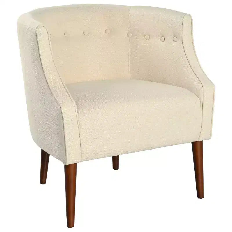 Fauteuil de club moderne MAYEERTY, dossier capitonné, passepoil ton sur ton, pieds robustes en bois de bouleau, pour salon, chambre à coucher ou bureau