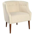 Fauteuil de club moderne MAYEERTY, dossier capitonné, passepoil ton sur ton, pieds robustes en bois de bouleau, pour salon, chambre à coucher ou bureau