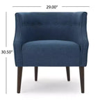 Fauteuil de club moderne MAYEERTY, dossier capitonné, passepoil ton sur ton, pieds robustes en bois de bouleau, pour salon, chambre à coucher ou bureau