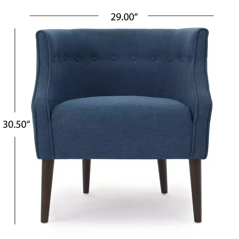 Fauteuil de club moderne MAYEERTY, dossier capitonné, passepoil ton sur ton, pieds robustes en bois de bouleau, pour salon, chambre à coucher ou bureau