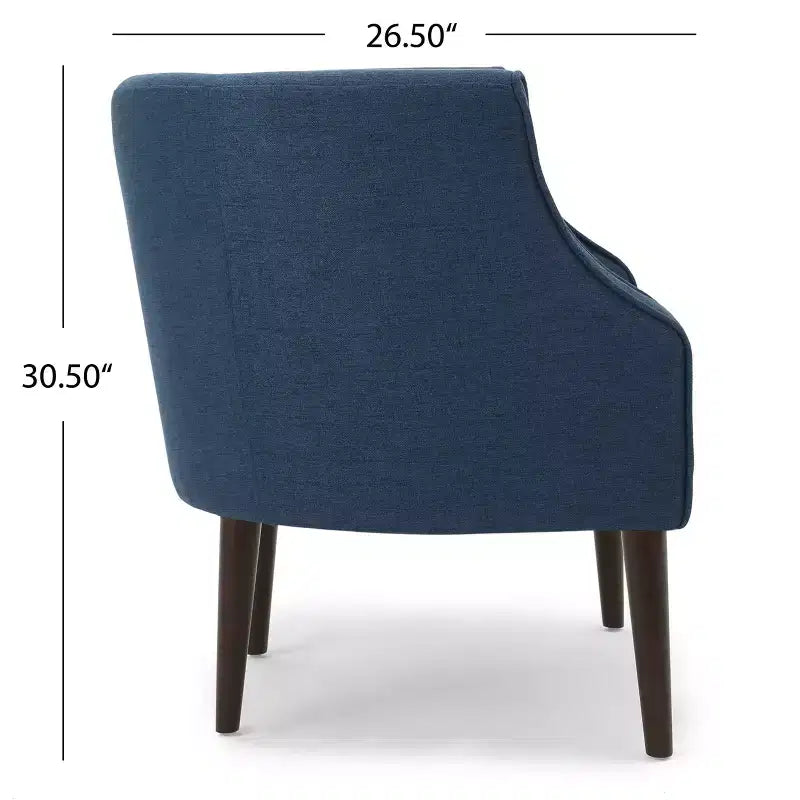 Fauteuil de club moderne MAYEERTY, dossier capitonné, passepoil ton sur ton, pieds robustes en bois de bouleau, pour salon, chambre à coucher ou bureau