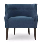 Fauteuil de club moderne MAYEERTY, dossier capitonné, passepoil ton sur ton, pieds robustes en bois de bouleau, pour salon, chambre à coucher ou bureau