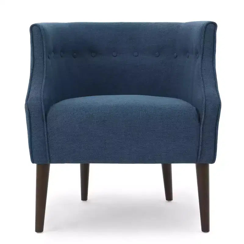 Fauteuil de club moderne MAYEERTY, dossier capitonné, passepoil ton sur ton, pieds robustes en bois de bouleau, pour salon, chambre à coucher ou bureau