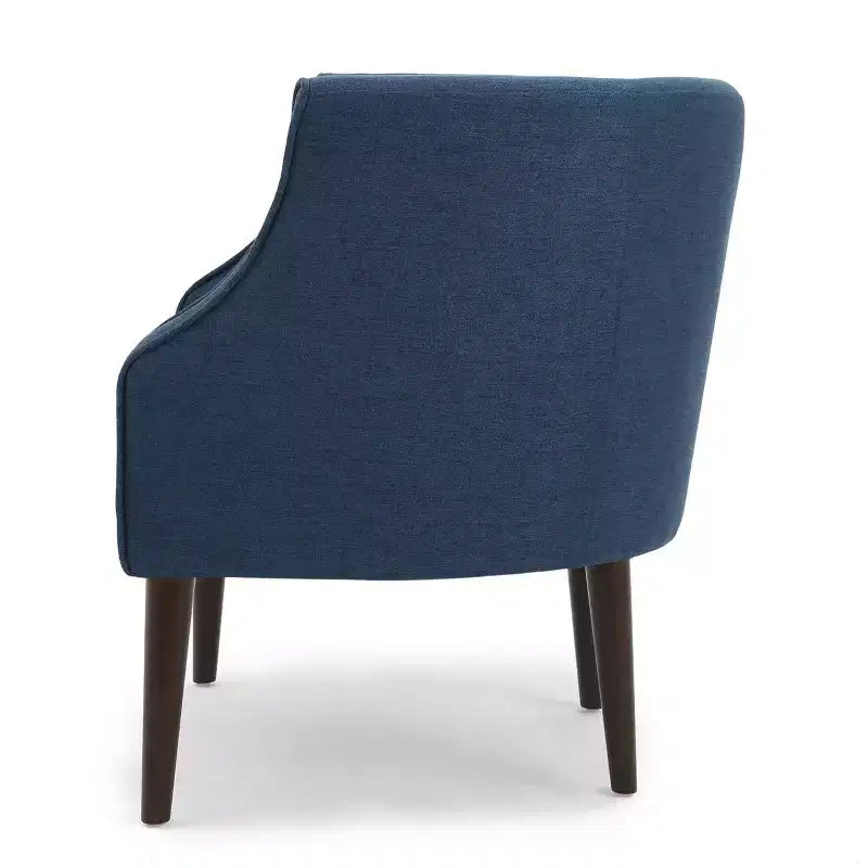 Fauteuil de club moderne MAYEERTY, dossier capitonné, passepoil ton sur ton, pieds robustes en bois de bouleau, pour salon, chambre à coucher ou bureau