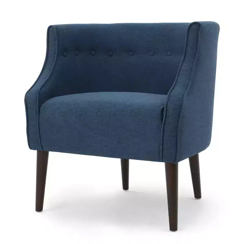 Fauteuil de club moderne MAYEERTY, dossier capitonné, passepoil ton sur ton, pieds robustes en bois de bouleau, pour salon, chambre à coucher ou bureau