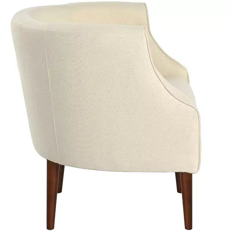 Fauteuil de club moderne MAYEERTY, dossier capitonné, passepoil ton sur ton, pieds robustes en bois de bouleau, pour salon, chambre à coucher ou bureau
