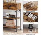 Petite console d'entrée avec 3 tiroirs, table de canapé étroite avec étagères de rangement pour salon, couloir, chambre à coucher